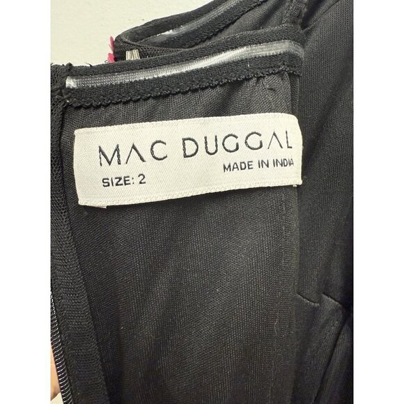MAC DUGGAL Size 2 Black Floral 10012 Sweetheart Beaded Mini Cocktail Dress New - Picture 6 of 7